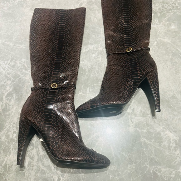 Sam Edelman Women's Elia Pointed Toe Snake Pattern Knee High Boots SZ 6.5 - Picture 1 of 7
